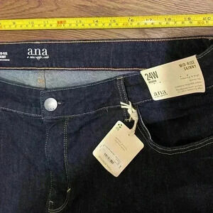 Womens Mid Rise Skinny Blue Jeans New 24W‎ A.N.A